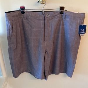 NAT George Grey Plaid Hybrid WET/DRY Swim Shorts Sz44
